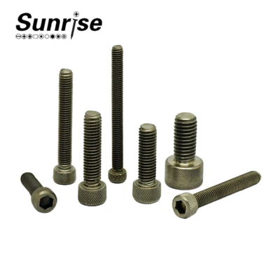 Anodized Black Colored Bicycle Motorcycle Cup Head Knurled Titanium Screw
