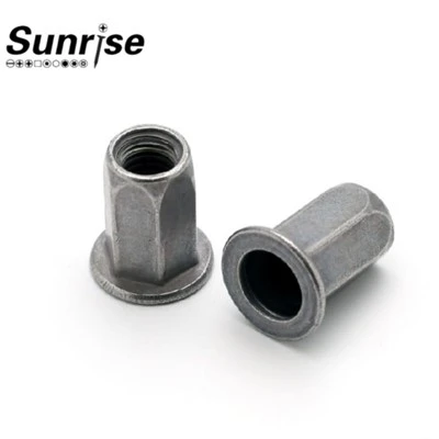 Full-Hexagon With Big Flange,Flat Head,Round Internal Hole,Open End Rivet Nut