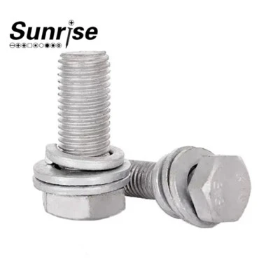 Grade 8.8 High Tensile B7 Heavy Hex Bolts With Flat And Spring Nut Washers