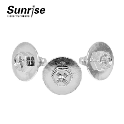 Hexagonal Flange Round Head Cross Recessed Threaded Tooth Self Tapping Screws