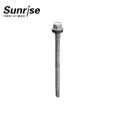 Knurled Double Thread Hex Washer Head Self Drilling Screws