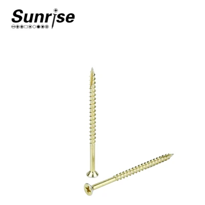 Philips Countersunk Head Yellow Zinc Plated Chipboard Screws