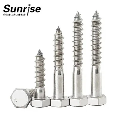 Stainless Steel 201 304 316 Hex Head Lag Coach Wood Screws