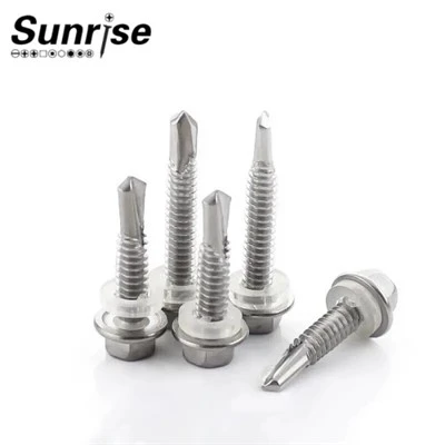 Stainless Steel DIN7504 Hexagon Flange Head Self Drilling Screw With EPDM Washer