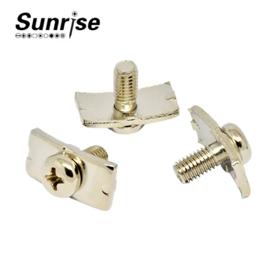 Two Combination Cross Round Head Pad Clamps Block Screw With Square Washer