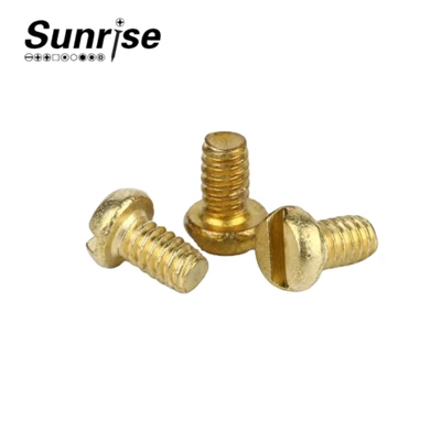 Yellow Zinc Round Head Plated Slotted Machine Screws
